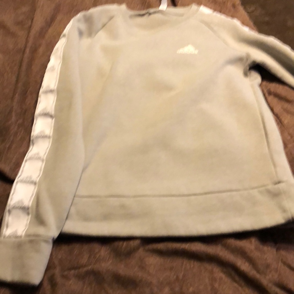Adidas grey snd whit sweat shirt